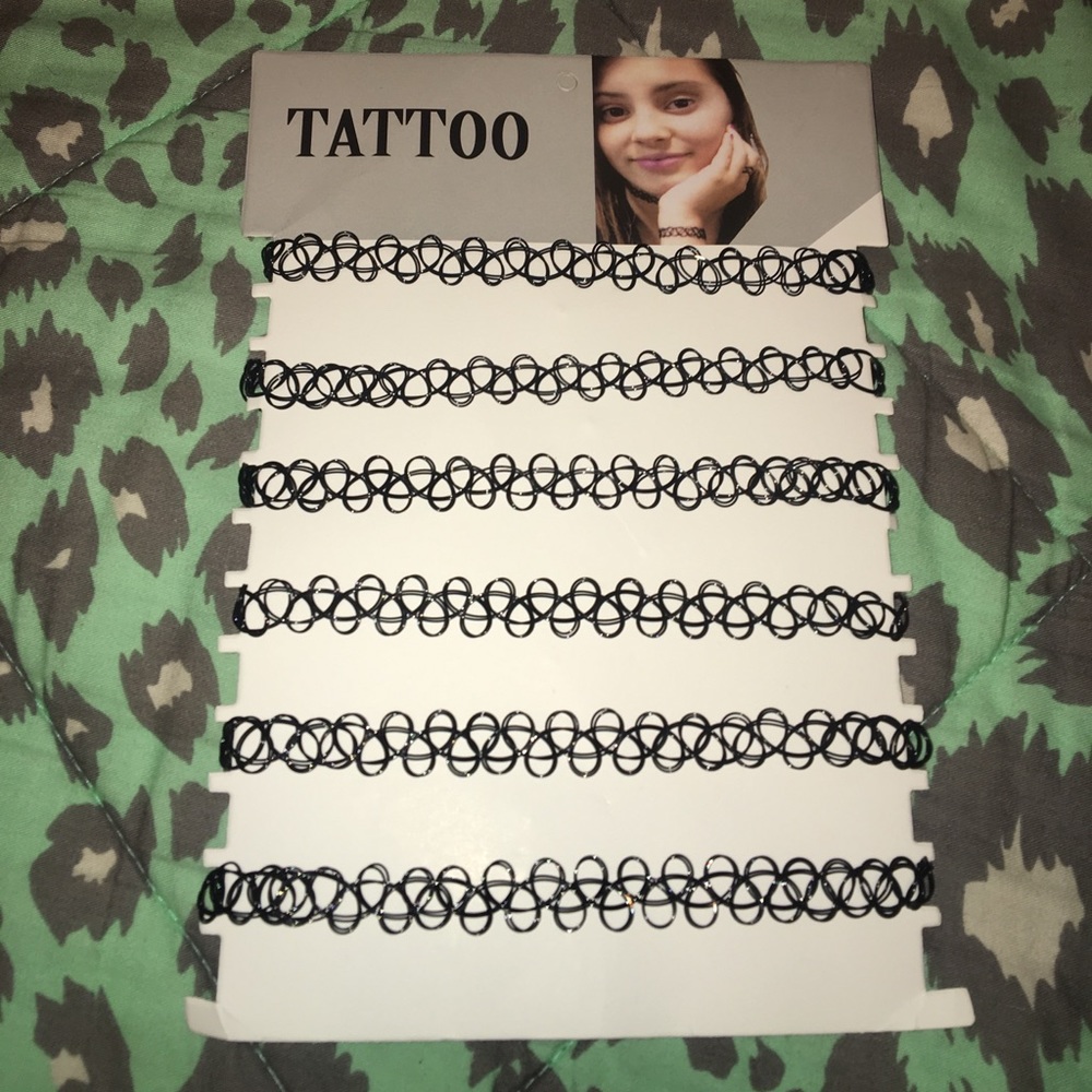 90s Tattoo Choker Necklace Set Of 6